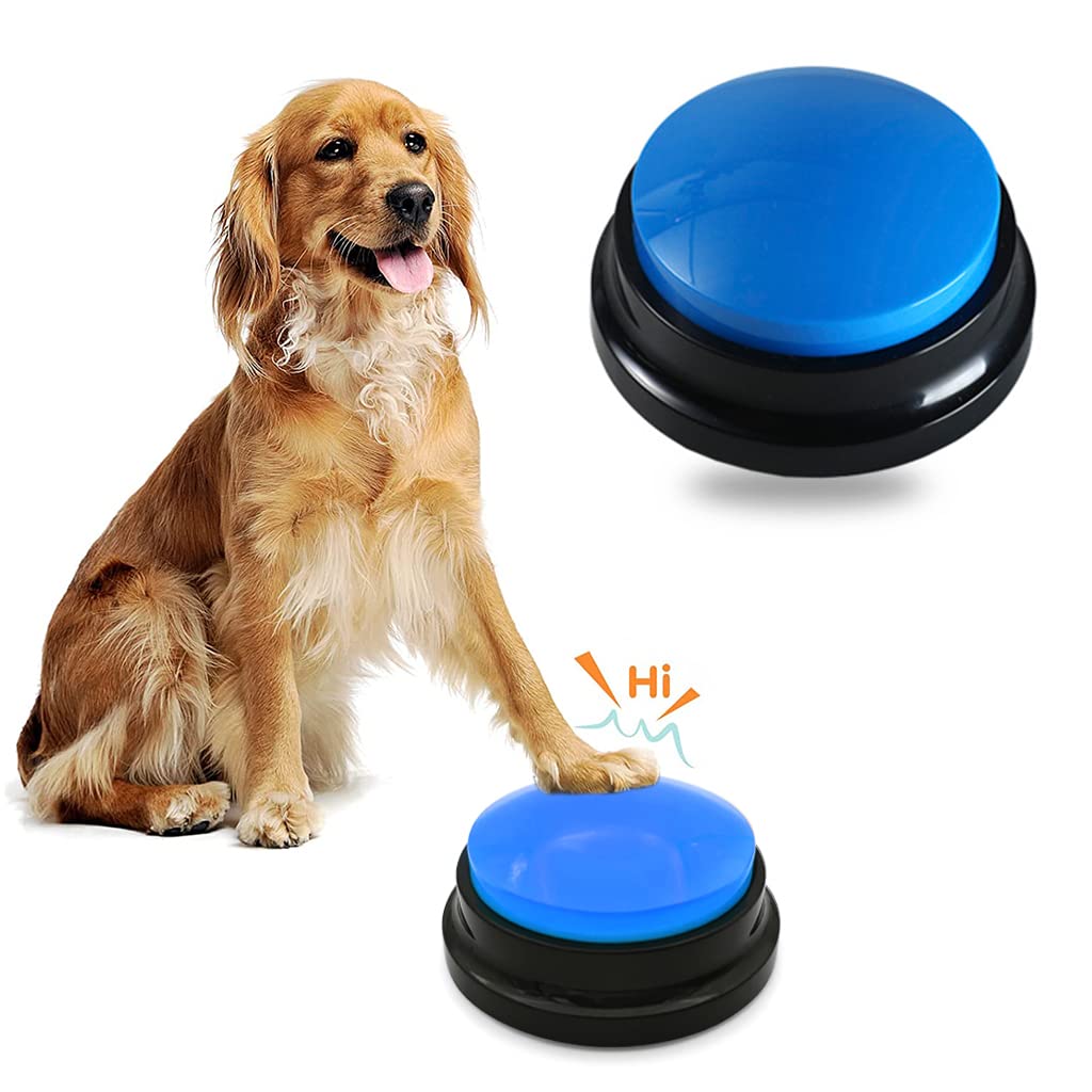 Qpets Interactive Dog Toys, Voice Recording Button, Dog Buttons for Communication Pet Training Buzzer, 30 Second Record & Playback, Funny Gift for Study Office Home(Blue) Qpets Interactive Dog Toys, Voice Recording Button, Dog Buttons for Communication Pet Training Buzzer, 30 Second Record & Playback, Funny Gift for Study Office Home(Blue)